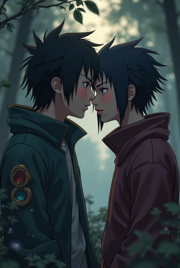 Criar capa de um livro que romance e drama, no centro da capa do Naruto e Sasuke se beijando, em cima da imagem o mone do livro ( it's always been you )
