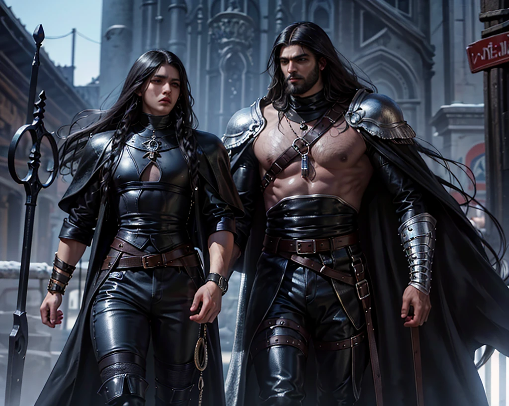 (((Solo character image.))) (((Generate a single character image.))) (((Dressed in medieval fantasy attire.))) (((Very sexy facial expression.))) Sexy male fantasy character. Physique like a male warrior. Generate an exciting yet sinister male fantasy adventurer for a dark and eerie fantasy setting. He has black hair in braids and has a sinister attire and looks like an exciting villain for a fantasy setting. Swashbuckler fashion. Great abs. Great male physique. This character is human, very dangerous and looks full of mischief. He appears about 20 years old. Ideal physique. Realistic image. Looks like a male version of actress Payton Preslee. He has a legendary beauty that makes him memorable and a pleasure to look at. Dresses like a male gypsy. Romani.