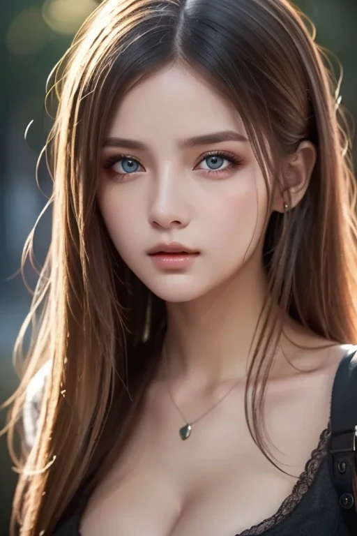 (masterpiece、highest quality、photorealistic、High resolution、photograph、:1.3)、very close up shot、sharp focus、one brunette girl、european girl、hot models、Highly detailed eyes and pupils、real skin、slim body shape、、bust B cup、、highly detailed hair、delicate sexy face、sensual gaze、glossy lips、((Wearing a zip tank top sweatshirt))、((real、超real、realism、realなディテール)、gray background