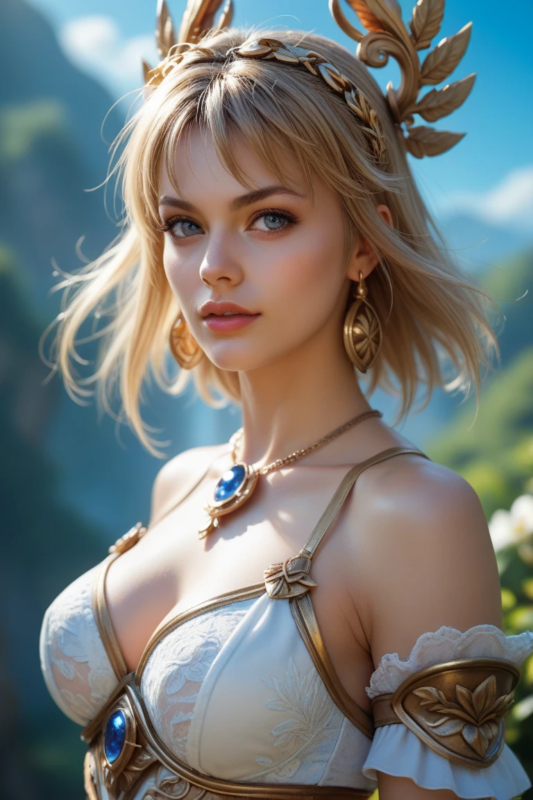 two italy sisters portrait break: woman, 20 years old, roman warrior, queens blade , middle age, blonde, detailed face, curvy, fighter position, background in roman empire break: teen girl, roman warrior, princess blade , 14 years old, teenager girl, small breasts, mini cropped, valkyrian princess ,blonde, detailed face, beautiful, confiant, background in roman empire