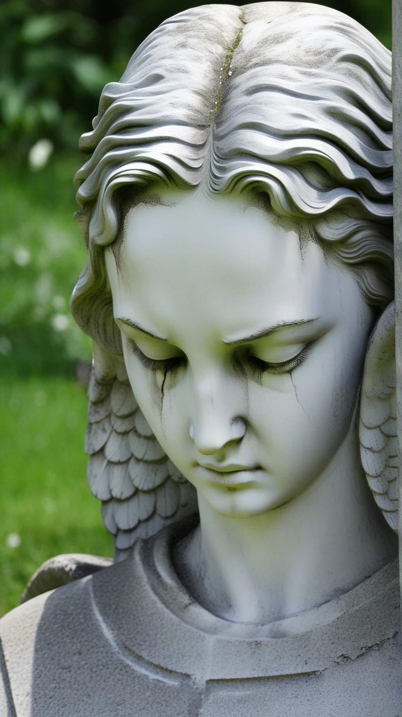 cinematic film still <lora:marblecarvingcd_xl-000006:0.6>,a handmade model of a girl made of (marblecarvingcd_xl,marble statue,marble texture,crack:1.3,shiny:1.3) in park,marblecarvingcd_xl skin,marblecarvingcd_xl hair,no humans,female focus,tilt-shift,outdoors,on lawn,upper body,light smile,still life,looking at viewer . shallow depth of field, vignette, highly detailed, high budget, bokeh, cinemascope, moody, epic, gorgeous, film grain, grainy, 8K, HDR, UHD, masterpiece, best quality, highly detailed, high resolution, finely detail, extremely detailed, ultra detailed, wallpaper