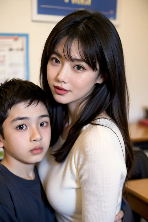 Japan's most beautiful mother、big breasts、Too erotic mom、Shota son sandwiched between his mother'chest、A body that accepts all sexual desires、standing in the kitchen、Gray long sleeve tight knit、Put on your pants、highest quality、say good morning with a smile