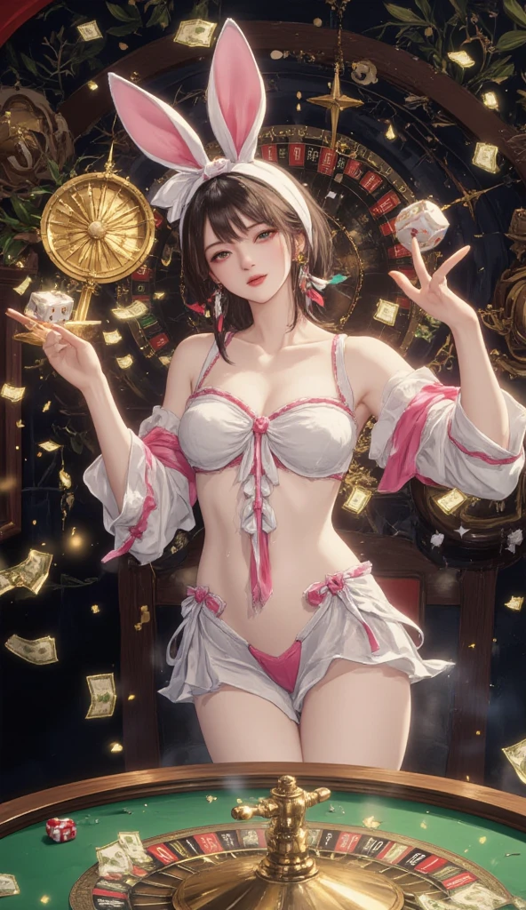 absurdres, RAW photo, extremely delicate and beautiful, masterpiece, Best Quality, ultra high resolution, 32k, hyperrealistic, ultra-detailed, in her 20s, delicate facial features, tearful mole, earring, medium breasts, full body shot, shorter middle hair, black hair, jiangshi, Spells with red letters on yellow,