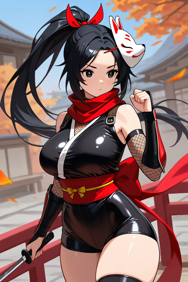 ((best quality)), ((masterpiece)), (detailed), 1girl, full body, long black hair, full body, skimpy red mage clothes, big d-cup breasts, round hips, light skin, blank grey background, mage attack pose