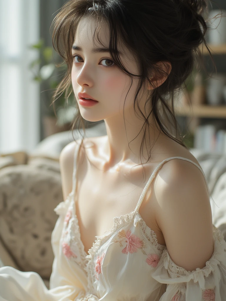 8 yk、Photo brute)、(Finely better quality)、HI-RES、(naked girl without clothes)、(Realstic、Hphotoréaliste:1.2), corps entier、Camisole rouge、face vers le haut、maigre、8 ans、petits seins、eyes closed、Profonde tristesse、chagrin、Regarder le ciel、ouvrir bouche、cri、une chambre、background blur, sexy