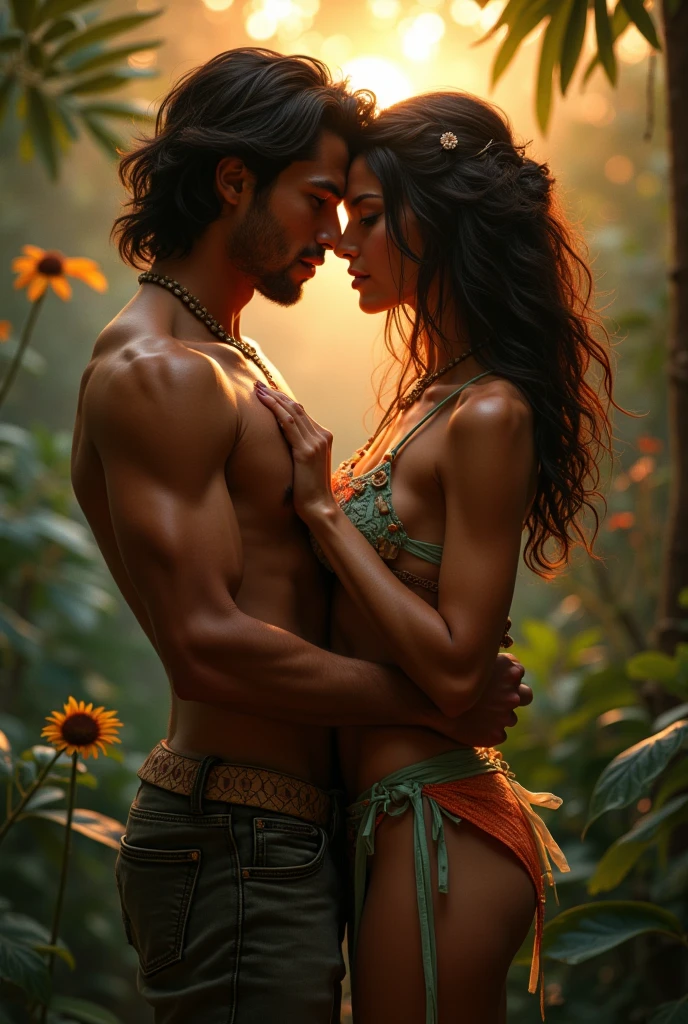 a naked indian couple having sex in agarden on the grass