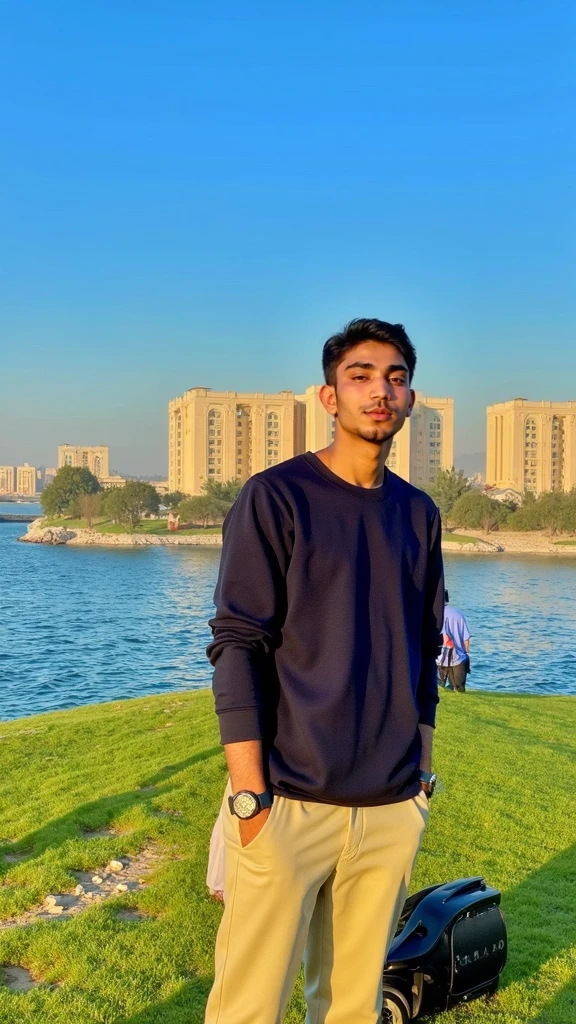 A boy name vishal is clicking photos with celebrities on burj khalifa