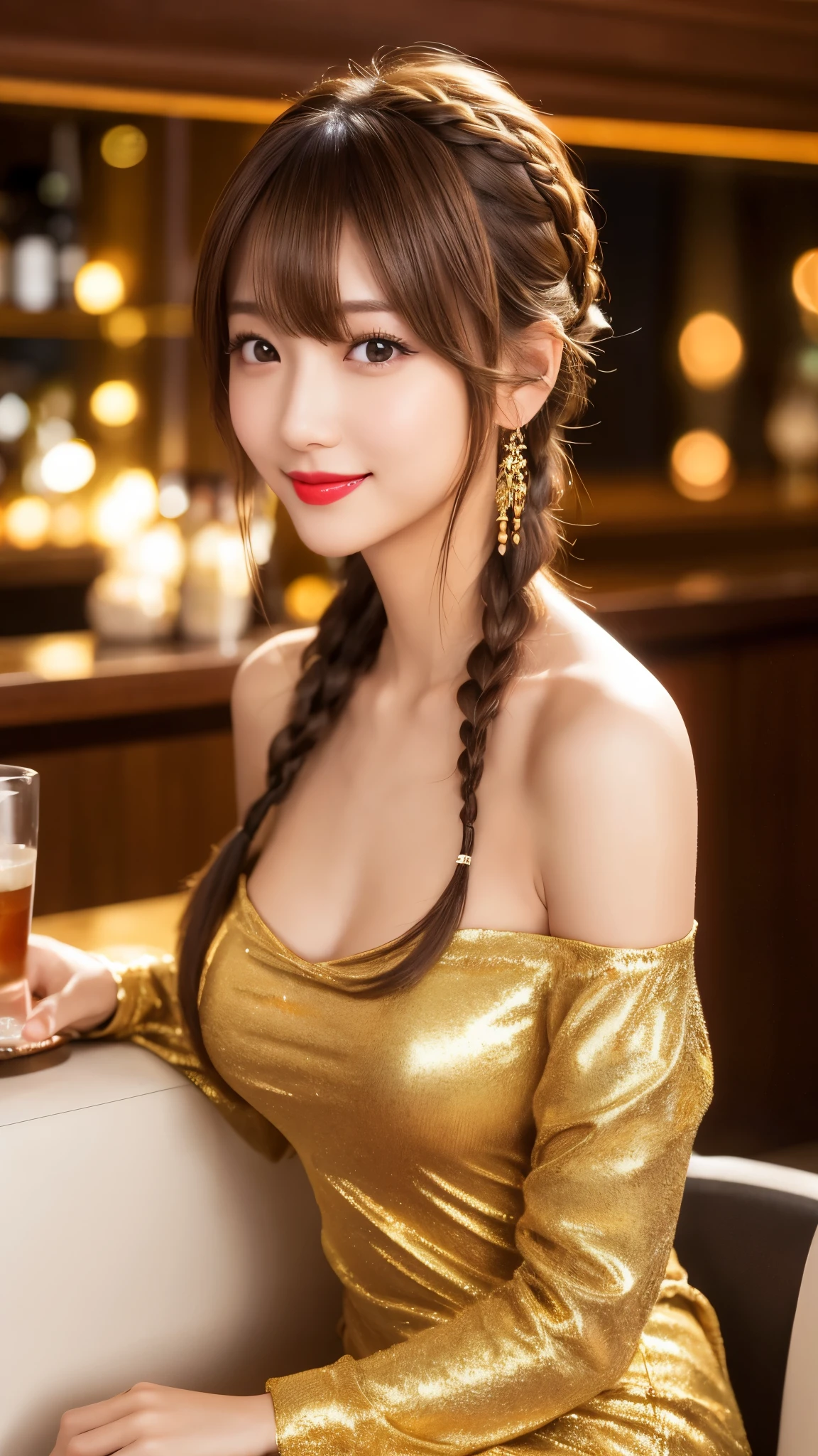 Best picture quality (8K, high resolution, Masterpiece: 1.2), super detailed,  215 Short Hair,Three braids long hair, 16-year-old woman, 

situation: The princess is attending an evening feast in a desert castle.。
detailed:
angle: A shot of the entire banquet hall、In the center, a luxurious banquet table is lined up.、The princess is sitting。
clothing: A gorgeous gold and red gown、Elegantly embroidered and studded with jewels。A glittering tiara on her head。
atmosphere: A luxurious hall with glittering lamplight、Music and cheers echoed throughout the room.、The grandeur of the desert castle stands out。
action: Sitting in a noble position、Enjoying sumptuous food while chatting with guests。sometimes、She smiles as she looks at the dancers performing.。


Active Pause ,
Beside her、The thunder danced。
break Focus on upper 腰


, random cute pose ,big eyes ,Puffy eyes ,  Heart Pupil, blush  , huge shy smile , salute



