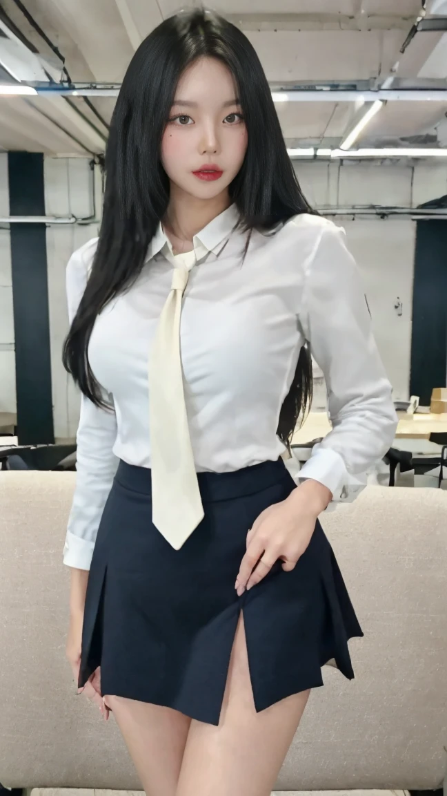 (best quality,4k,highres),ultra-detailed,realistic,cosplay,student uniform, unbutton clothes, unbutton shirt, mini skirt, skirt lift up, open legs,beautiful woman,big breasts, show nipples detailed, dark hairy pussy, pubic hair,vivid colors,portrait,soft lighting