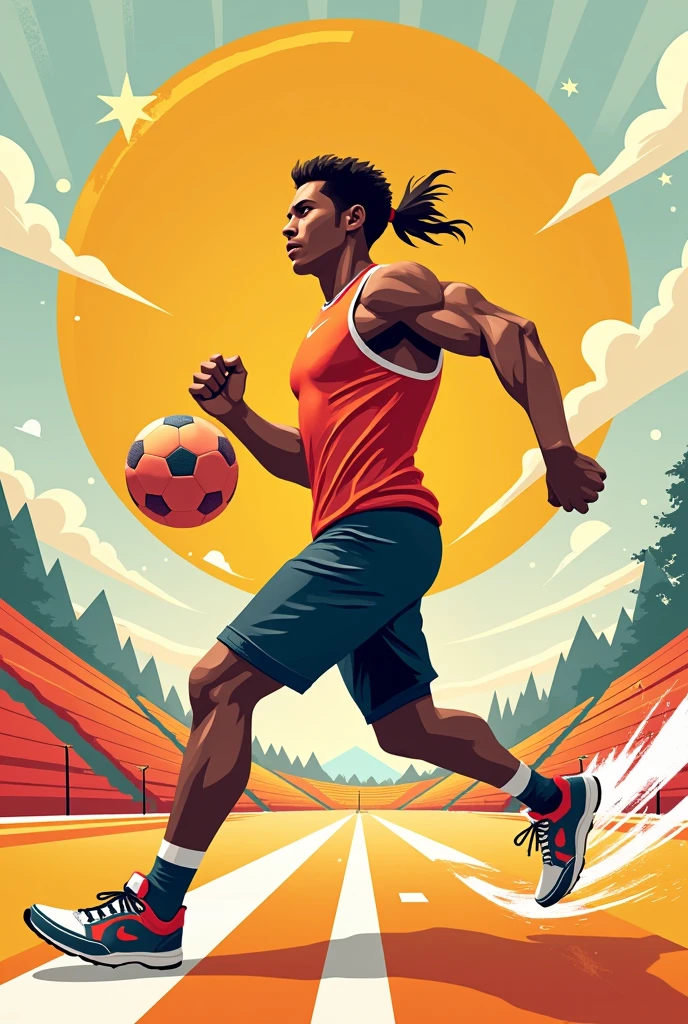 Hi, I would like you to generate a sports poster for me with a very fast athlete.