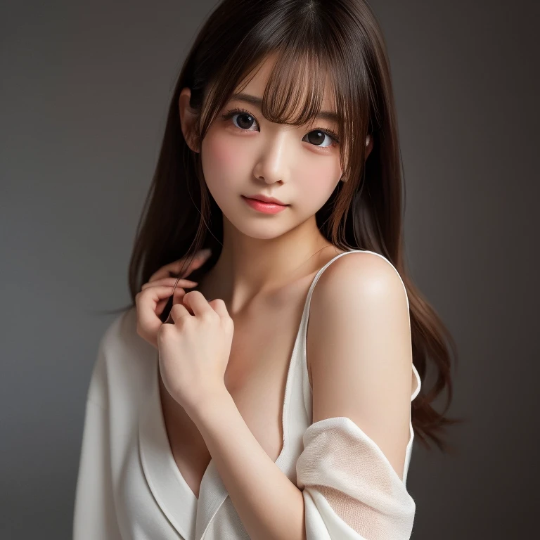 (((Very bright white background 1.5)))、(((High Key Portrait 2.0)))Professional Lighting、(((Professional Lighting 1.5)))、Translucent skin texture、Beautiful Skin、Beautiful Skin、Glowing Skin 1.5、(((Whitening 1.5)))、、、音符のEcstasy、(((Nude 1.5)))、Off the shoulder、Profile 1.4、See-through 1.5、No bra、Mid-shot photo、Simple Earrings、((tea hair))、((Mid-length hair))、Updo、sex appeal、Sex Appeal、Ecstasy、(((Mid-shot photo1.5))、(((Dynamic pose 1.85)))、(((sexy pose 1.85)))、(((One woman)))、