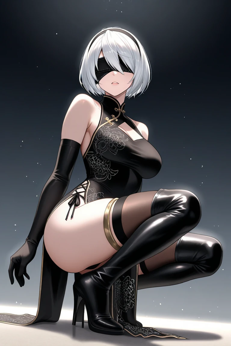 masterpiece:1.2, best quality, (ultra detailed), (highly detailed:1.2), (1girl, solo), pov, bea pokemon, black hairband, (dark-skinned female), hair between eyes, grey hair, short hair, solo, grey eyes, looking at viewer, large breasts, dynamic standing pose, in house, house background,