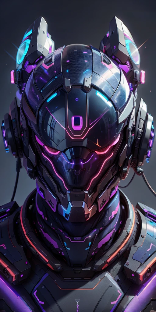 Robots mutantes, Color verde y morado,liquid,Luz nocturna ,neon light,(( cyberpunk )),((8k, UHD, ultra realista))