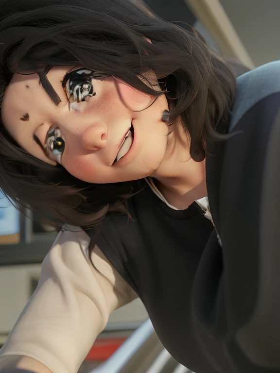 (Tanned brown face:1.4), Very detailed face and skin texture, Detailed eyes, Double eyelids, ((Smiling, Invite your beloved to have sex with her)), (blush), ((face like a rutting heat)), (Heart-shaped pupil:0.8), After SEX, Shouting, Crying with joy