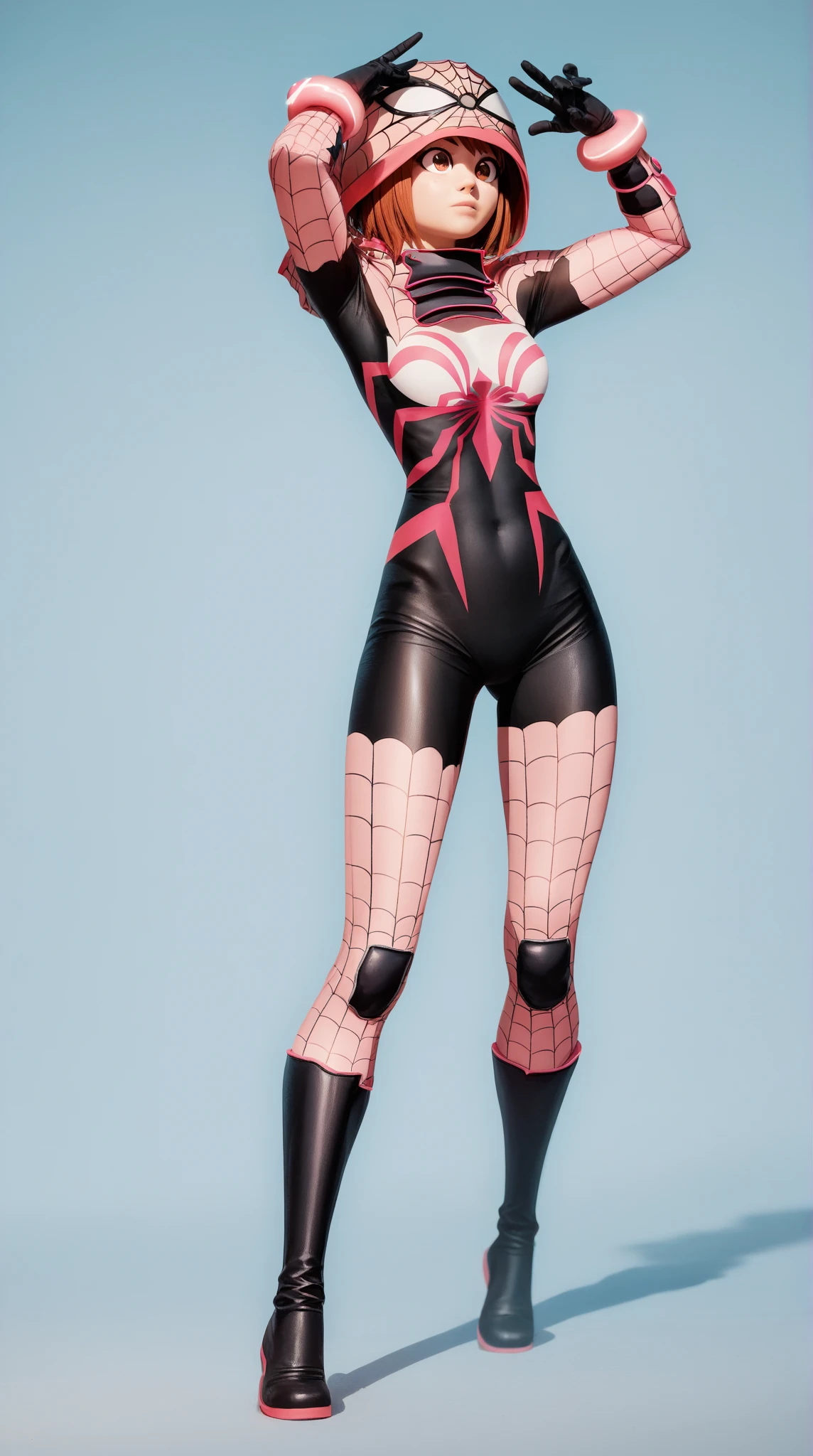 Redhead girl with a sexy slim waist, hot big ass, ultra realistic photo, erotic expression, Perfect and detailed face, (she wears a ripped Spider-Man outfit showing her huge breasts, hot ass seen from below) dressed as Spider-Man from Marvel Comics, on top of a building, cinematographic, (ultra realistic), (illustration), (Very high resolution), (8k), (Very detailed), (best illustration), (best quality), (ultra detailed), ( piece of master), soio, (Dynamism), Dark Studio, she wears a futuristic jacket, perfect American goddess, Beautiful innocent girl, (Spider-Man's torn outfit, with her gorgeous huge, long breasts on display, giant pointy breasts sticking out of her clothes and showing, marked showing her pubic hair, erotic hot girl, nude showing breasts, marked,