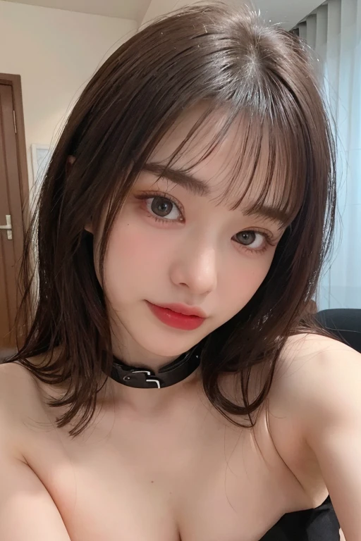 ((highest quality)),(masterpiece:1.4),Raw photo、8k,((Best image quality)),((High resolution)),Beautiful face in every detail,Gentle expression,(One Woman:1.3 ),Realistic,(Pretty short hair:1.4),(Beautiful woman),(Cute Japanese Girl:1.3),(boyish:1.3),((mannish)),((Beautiful woman)),(Beautiful Hair),((Dark brown hair)),With bangs,(((Red cheeks))),(Her eyes are big:1.3),20 year old beauty,(Her face is small:1.3 ),Small Head,(Long neck:1.3),necklace,Charismatic Model,Fashion Model, squat ,In the bath,