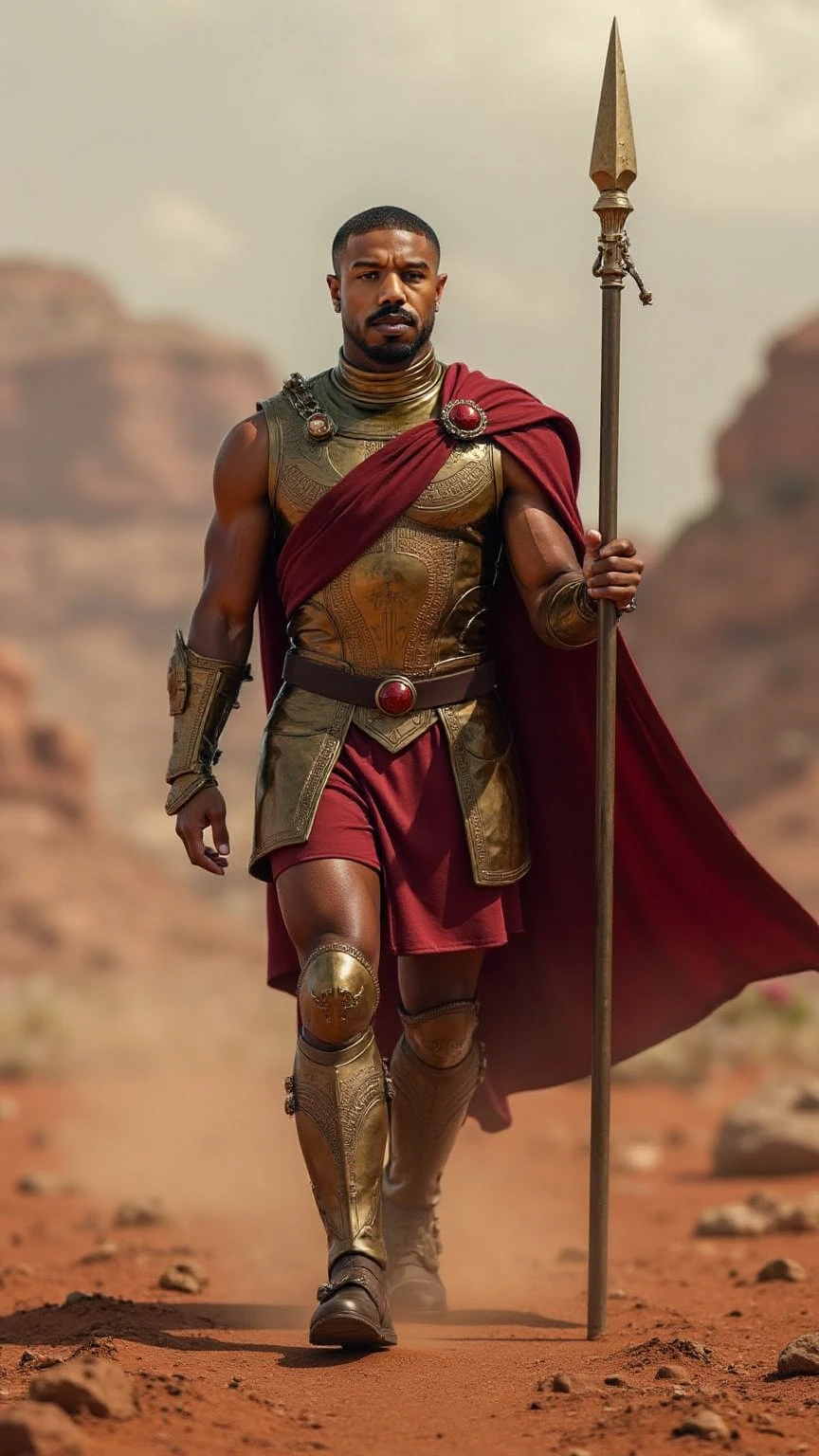 Dark-skinned man, Regard fort et expressif, arched eyebrows, Porter un haut-de-forme noir, Longs favoris, barbiche triangulaire, Porter une cape noire, torse nu, tenant un trident, Ultra detailded, ultra realist, 8k