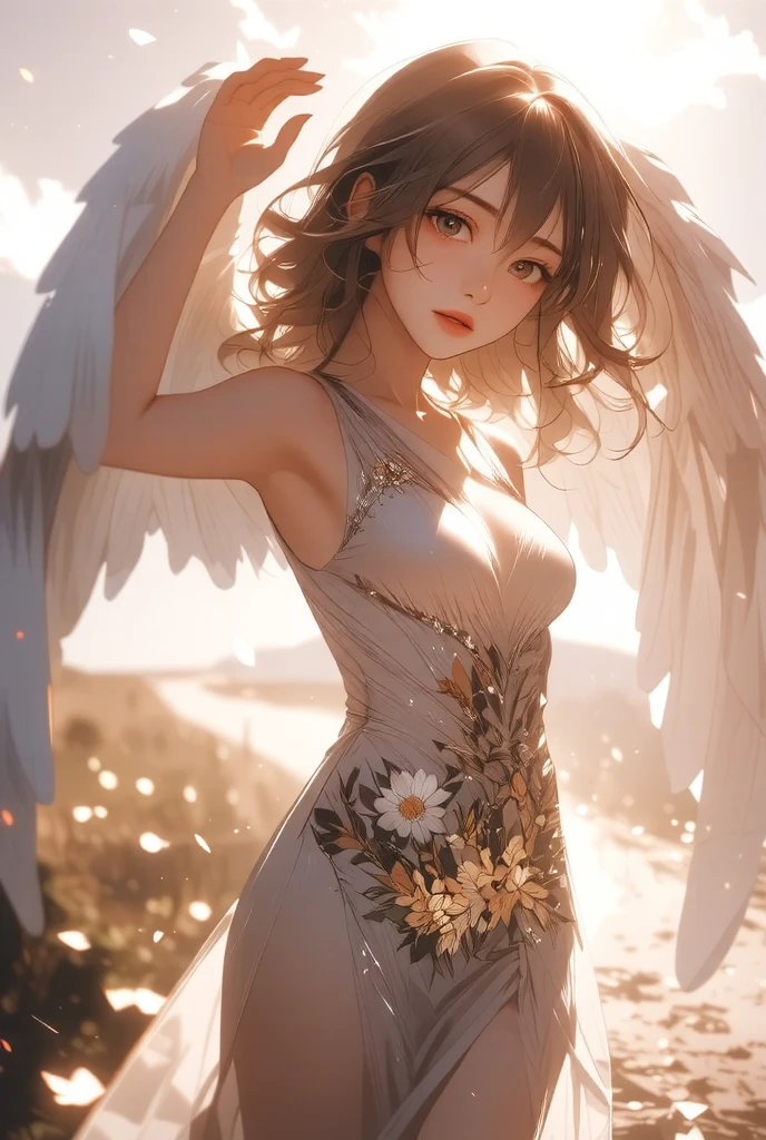 (extremely detailed CG unity 8k wallpaper), (masterpiece), (best quality), (ultra-detailed), (best illustration), (best shadow), (absurdres),
BREAK
girl, sweat, steam, medium breast, nsfw, shy, looking at viewer, light smile, Angel Wings,