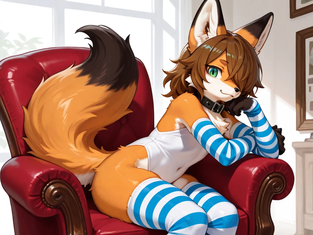 score_9, score_8_up, score_7_up, score_6_up, score_5_up, score_4_up, rating_safe, source_furry, a female anthro fluffy, 1girl, solo, female, furry, fluffy tail, small breasts, smile, smug, light (blush:1.05), (sweat, sweaty, steam:1.2), (bottom view:1.1), in house, flora-twokinds, sitting on the edge of bed, looking at viewer, (shy:1.2), personalamistyle, nude, pawpads, femdom, (submissive viewer, viewer on a leash:1.1), (footjob, human penis, cumming:1.15), anthro, striped fur, tiger, yellow eyes, tkflora, keidran,