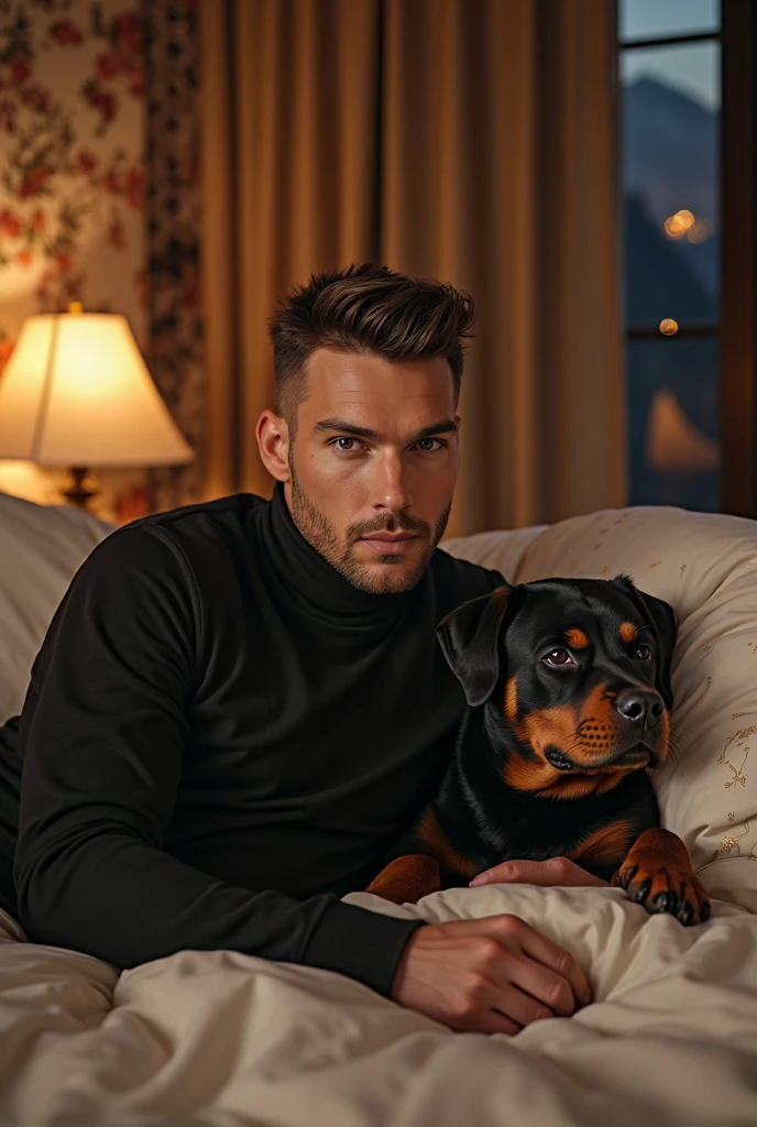 Wild dog, hairy owner, Two males, genitals visible, hairy owner pleasuring the dog, canine penis, dog lifting butt up and fucking owner it, wild dog moaning, fucking owner, How, dog drooling with pleasure, on the bed, dog whining, German Shepherd,