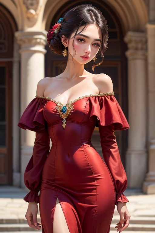 Unbeatable masterpiece, Ultra photo realsisim , Perfect artwork , Intricate details , Best quality , Strong light , High contrast , Dynamic pose , Dutch angle , ((Depth of field:1.8)) , Extremely delicate and beautiful , (fantasy) , Ultra detailed , (extremedetailedillustration) , (Extremely detailed Cg Unity 8K wallpaper) , Perfect illumination with high resolution , 1 girl , [City view hillside] , Hypersensitivity with elevated exposure (Venus:1.3) , Exotic pirate theme , A box full of gold Miller , hand behind head , circle of the crone ,Within the unexpected Canadian Rockies , equirectangular 360 , Gamer Punk , bloom light , Depth of field 270mm , Whimsical dresses, Glamorous accessories , luxury clothes , Geometric patterns , Uptrend ,