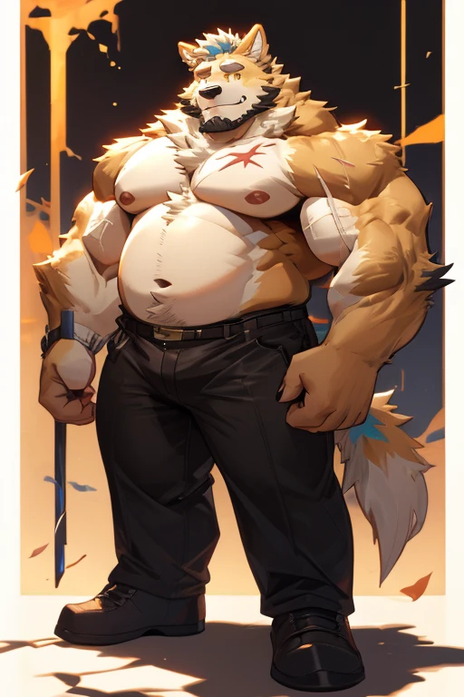 Name: Rafael Ribeiro

Race: White Lion

Gender: male

Age: 22 years

Appearance: height of 6’7’’ feet, white fur with light brown body hair, black nipples, big fangs,  very handsome like a god, pink vivid eyes, hairy chest, happy trail, slightly chubby belly, musclegut build body, strong hairy arm, very sensitive nipples, thick beard, piercing in nipples. very tall, hairy legs, hairy feet, hairy armpits, hairy ass, bubble butt ass, big soft pecs, thick eyebrows, bright white fangs, long tail.

outfit: a tight white button shirt, tight social black pants, a red tie, long work black socks, a wristwatch and classy sneakers, and square shaped glasses.