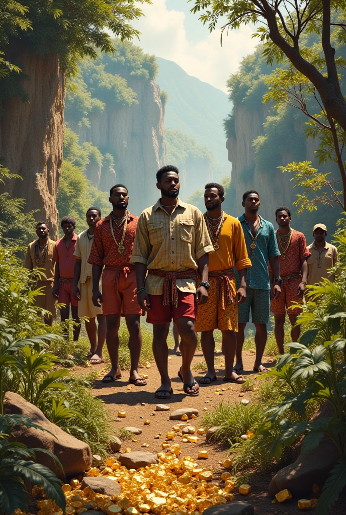 Create me a slow motion video that show a mascular man holding a bush knife, has a long black strong one bundle hair ,walking in the middle of the tropical rain forest of PNG , has a skin colour of PNG in Eastern Highlands province, he was smoldering, has a brown eye ,
Wearing long stretch brown Jean, on his right breast a tattoo name OTTII ,on his left breast a tattoo name I love you, 4 highlands woman followed him, they wearing a green stylish skirt and mery blous ,they caring a garden beg full of grden food