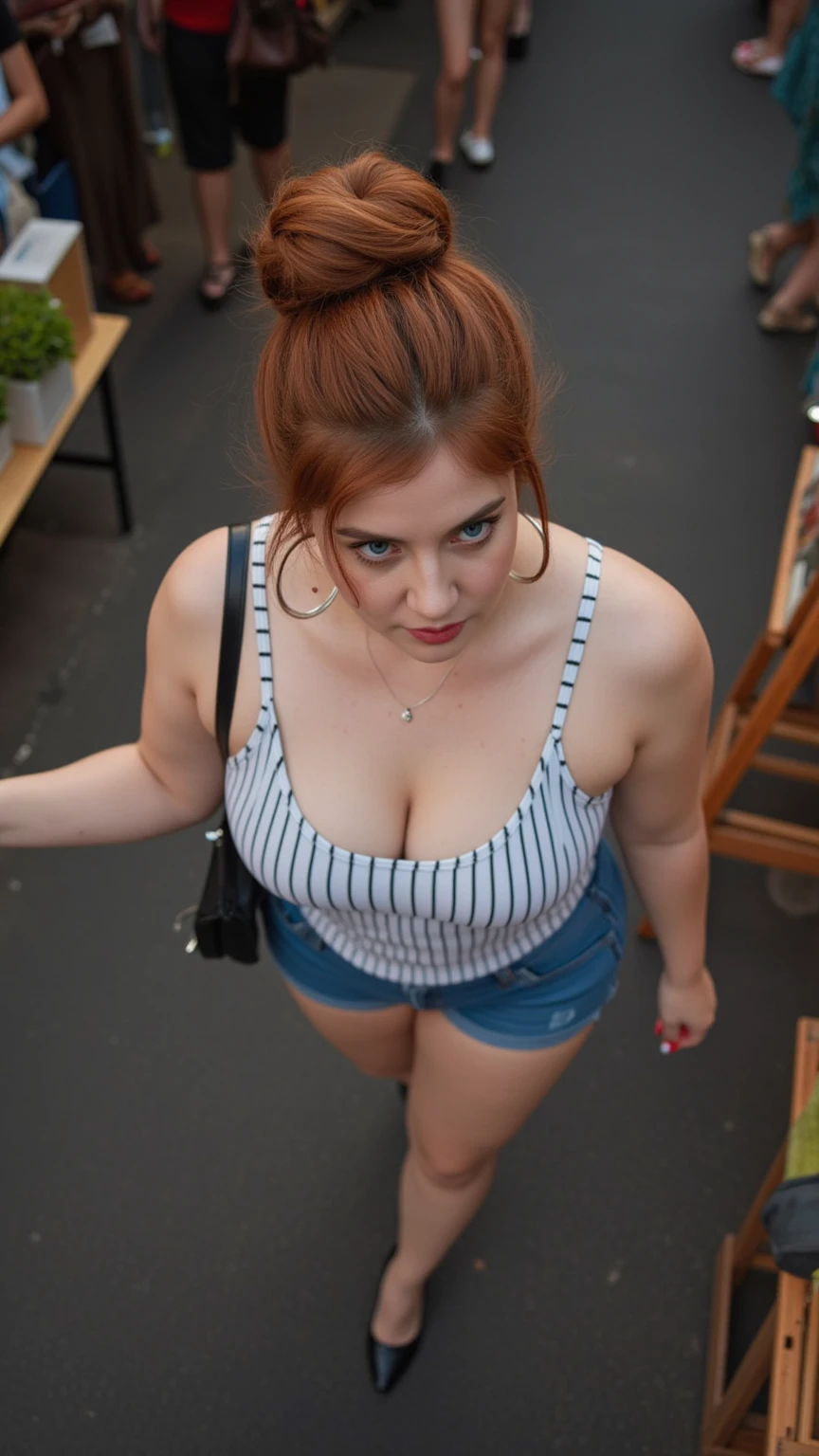 Tiny goblin woman, sazza, pointy teeth, red skin, wild red hair, dominant, femdom, sexy, powerful, Female domination, domination, demands worshipping, busty petite