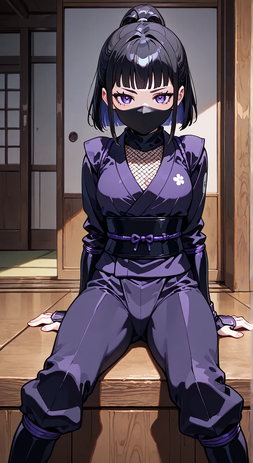 1girl,solo focus,arms behind back,hair ornament,bangs,blush,saliva,drooling,,,panties,frogtie,underwear,pantyhose, juice, juice drip through clothes,femdom,bdsm,(black blindfold,ball gag,gagged:1.2),(object insertion,sex toy:1.2),rope,bondage,bound,restrained,shibari,shibari over clothes,bound wrists,bound ankles,bound arms,bound legs,bound wrists,box tie,breast bondage,crotch rope,skindentation,blue hair,blue eyes,short hair,jewelry hairband, short hair, bob cut
