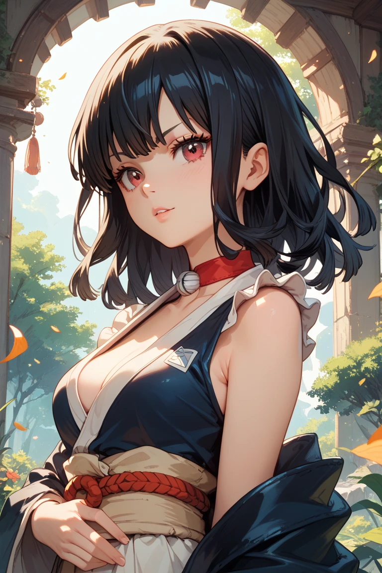 ((Top Quality)), ((Excellent)), (Details),,((Japanese)),10 years old, Black Hair,(Childish face),((Straight Hair)), shiny hair, a Girl ,Medium Breasts, ((Blue Eyes)),masterpiece, shy-smile, ultra realistic, 32k, extremely detailed CG unity 8k wallpaper,((overhead shot)),from above, (from above:2), ((extreme_close_up)) ,((Emphasize the cleavage)), best quality, soft lighting, solo, Straight Hair, blunt bangs, hair bow, hair ribbon, ribbon, ((white dashiki)),((white dashiki)), outdoors, (Grassland), lake, 1girl, black bow, cate , stunning environment ,vibrant colors ,extreme_close_up,