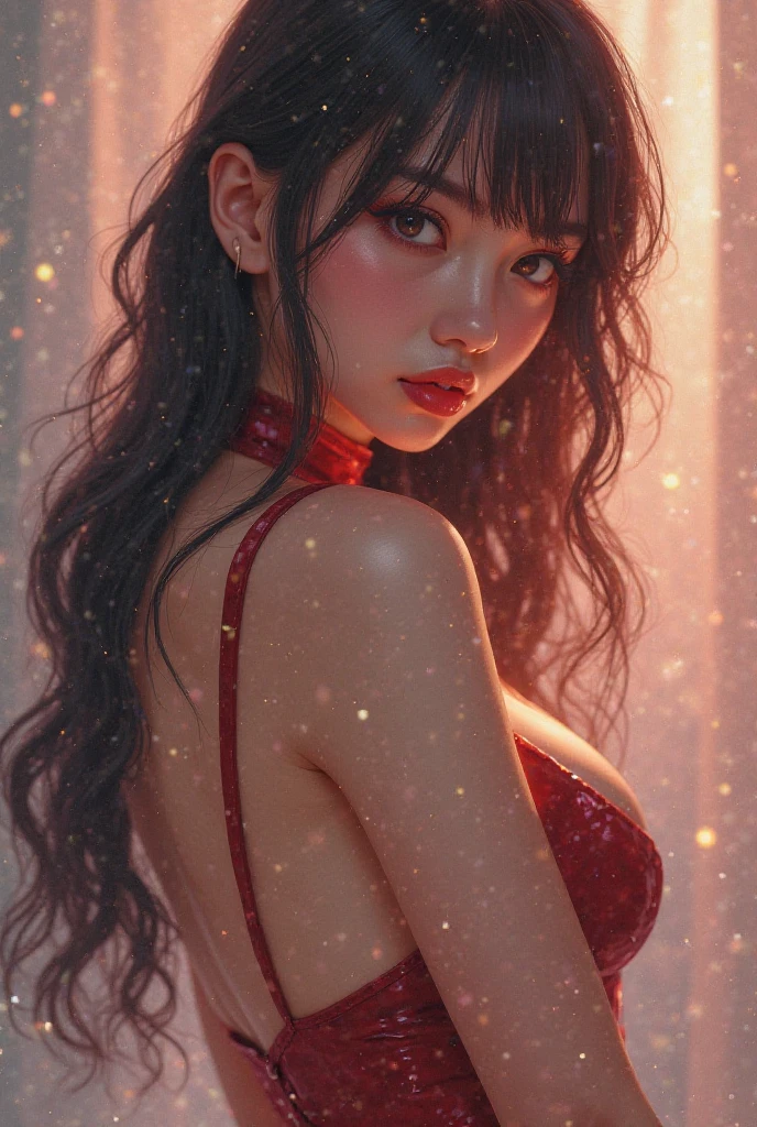 Head, complex 3d render ultra detailed, 1girll, Close-up of chest,boobgasm,cleavage,view the viewer, (pureerosface_v1:0.6), 18 yo, Wet hair, Pure , Real human skin, Huge breasts, vibrant detail, Hyperrealistic, Beautiful background,rendering by octane, 8k, Best quality, Masterpiece, An extremely delicate and beautiful, Extremely detailed ,CG ,Unity ,the wallpaper, (Realistic, photo-realistic:1.37),Amazing, finedetail, Masterpiece,Best quality,offcial art,1girll,Smallleaf Maghrou, 1girll,Colorful glow, 1girll, air_Bubble, just_bshoulders, crossbeam_eighth_Notes, crossbeam_sixteenth_Notes, Bikini, black_eyes, black_Hair, Breasts, Bubble, cleavage, clavicle, eighth_note, jewelry, Long_Hair, mediating_Breasts, musical_note, nose, Off_Shoulder, Red_Lips, solo, swim wears, The upper part of the body_Body,