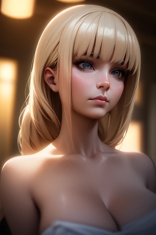Blonde blue-eyed Caucasian woman、Well-formed face、detailed faces、Long well-proportioned limbs、(nuda:1.4)、Plain white background、spotlight、High Contrast、巨作、Top  Quality、Top image quality、Cinema tick writing、photoRealstic