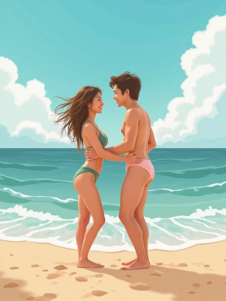 Casal fazendo sexo, prazer, gostoso, are happy and smiling, are naked and naked, the woman is beautiful and sexy, tem seios enormes e bunda grande, bumbum, bunda