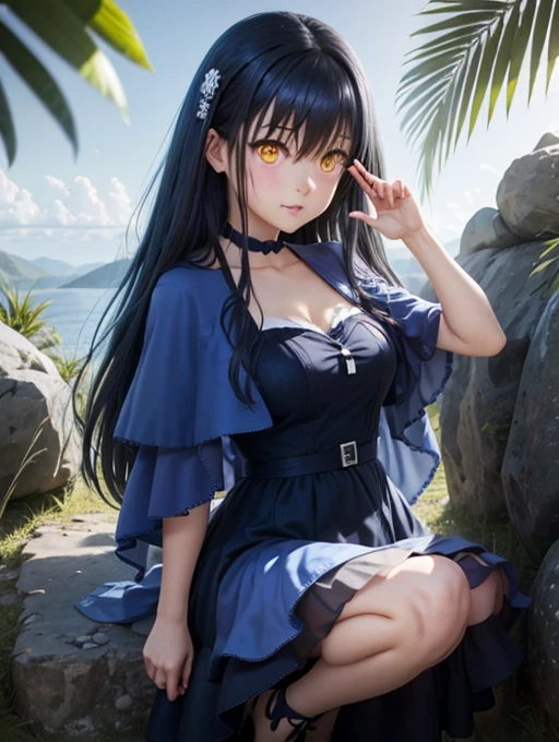 (masterpiece, best quality:1.2), <lyco:sugarlyric_hebiyoi-12:1.0>, cowboy shot, solo, 1girl, hebiyoi tier, smile, looking at viewer, black jacket, off shoulder, long sleeves, tube top, black skirt, belt, jewelry, earrings, demon tail