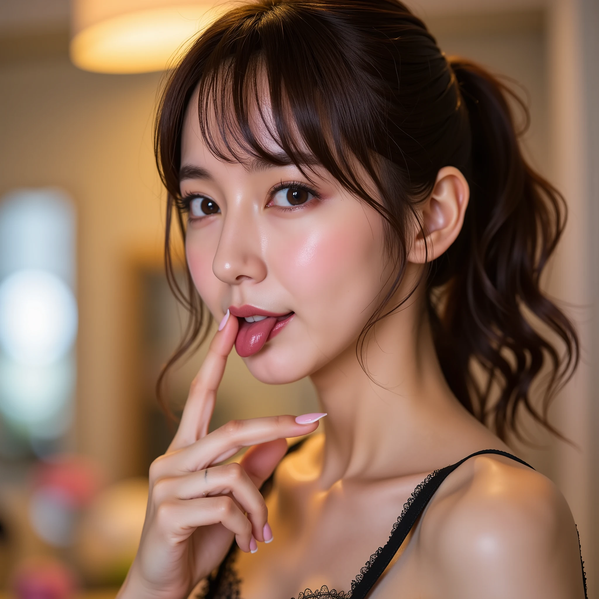 (美しい女性2人:1.5), (21歳と23歳の美しい女性2人),
Pointing at her tongue with her own index finger,
Luminous and colorful lighting setup for model photography,
舌を出して口を大きく開けてください,
顔に手を置いてください, 頬を両手で支え, 右目をウインクする, 舌を出している, 美しい歯, BREAK,
(Ultra-detailed:1.30), (absurdres:1.30), (ultra realistic portrait photo:1.25), (Ultra detailed and clear focus:1.20), (female in the center of the image:1.5), (Studio lighting that illuminates the entire person:1.10), (Taken on a sunny day:1.5), BREAK,
(Ultra-detailed beautiful Japanese female idol:1.10), (Ultra-detailed beautiful slender and glamor:1.9), (Perfect anatomy:1.15)), (Cute smile:1.3), (Ultra-detailed big eyes, double eyelids), BREAK,
((Ultra-detailed upturned beautiful breasts, F-cup breasts with deep cleavage:1.5)), Deep V-neck, ((Super skin tight outfit:1.8), BREAK,
(Ultra-detailed finely textured shiny oily skin:1.5), (Glossy skin), ((Ponytail, asymmetrical bangs, ultra-detailed beautifully shiny hair:1.5)), (Light brown hair), BREAK,
(Full body photography:1.5), dynamic angle, golden ratio, BREAK