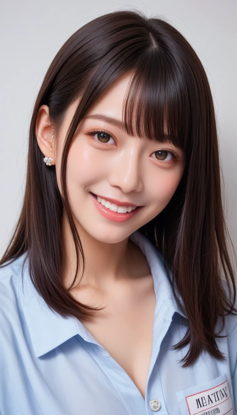 masterpiece, Hair in the eyes, Flip Hair, Inner Color, Hime cut, Large Breasts, Long pointed ears, smile, Open your mouth, Blushing, tongue, Off-screen, Close-up, Interior architecture,