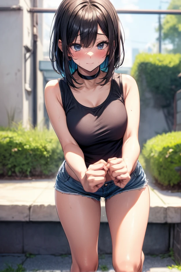 NSFW、(Highest quality、masterpiece、8k)、((Head to Toe、Are standing))、One Woman、Pelvic Curtain、Lace Underwear、belly button、(Tattoo on the lower abdomen)、Cleavage、Large Breasts、Bursting Busty、clavicle、choker、Cleavage、smile、Flushed Cheeks、Attractive lips、Glowing Skin、Fair skin、High Ponytail、Wavy Hair、Perfect hands、Perfect Fingers、Perfect breasts、Perfect Hair、Perfect Face、Perfect body