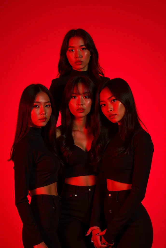 2024 debut album for a 4-member female Kpop group, one of whom is Thai. The album cover features the name 'Boil' and a fiery background., feast, fireworks and futuristic 