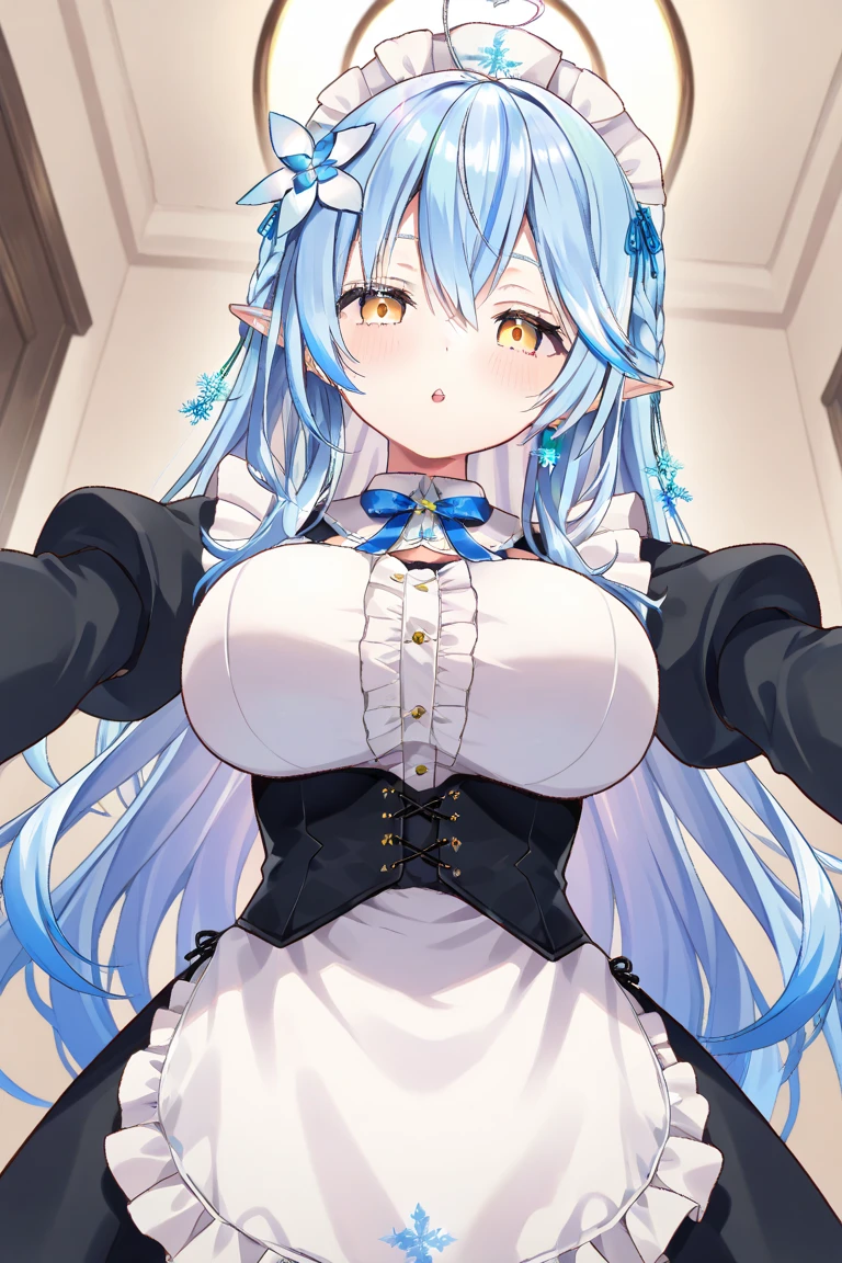 Girl、snowflake rummy at bruco/hololive, yellow eyes, - SeaArt AI