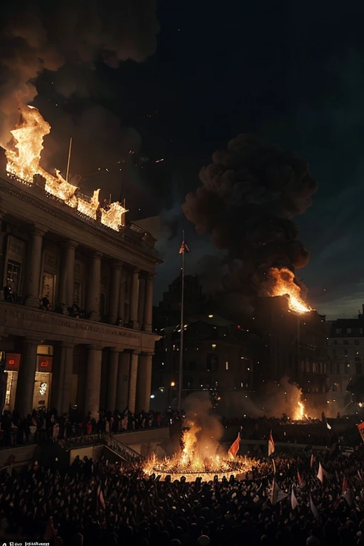 the london bridge burning