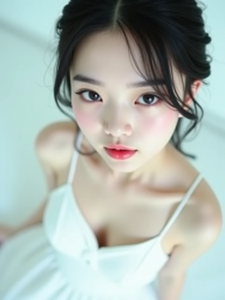 best qualtiy、masterpiece、photoRealstic、intricate-detail、Raw foto、Photon Rendering、Octane Rendering、absurderes、ultra-detailliert、A detailed face、Detailed skin、Trending in art stations、8K Masterpiece、lighting like a movie、( (1girl in))、((独奏) ))、CG Social Trends、Plastic En、((Black Long Hair))、((Beautuful Women))、(A smile)、Upper teeth、Fashionable、Hair that flutters in the wind、((Flowing hair))、fashion magazine、((A sexy))、((lighting like a movie)、((indirect lighting)、、(ssex)、Grinning、(View from a distance)、(Kimono)、((Hair is up))、Lying in bed、Expose、barechested、Prone、an legs、