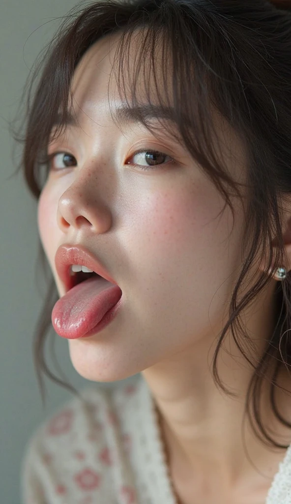 Sticking out tongue