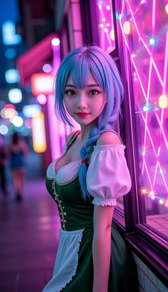 Light blue hair, hair bobbles, short hair, blue eyes, smiling, blushing, wince, longeyelashes, solid circle eyes, ear blush, fang, doubt, In the city park, anime big breast, drop shadow, anaglyph, pov, atmospheric perspective, cinematic lighting, close-up, 8k, super detail, ccurate, best quality, living room
