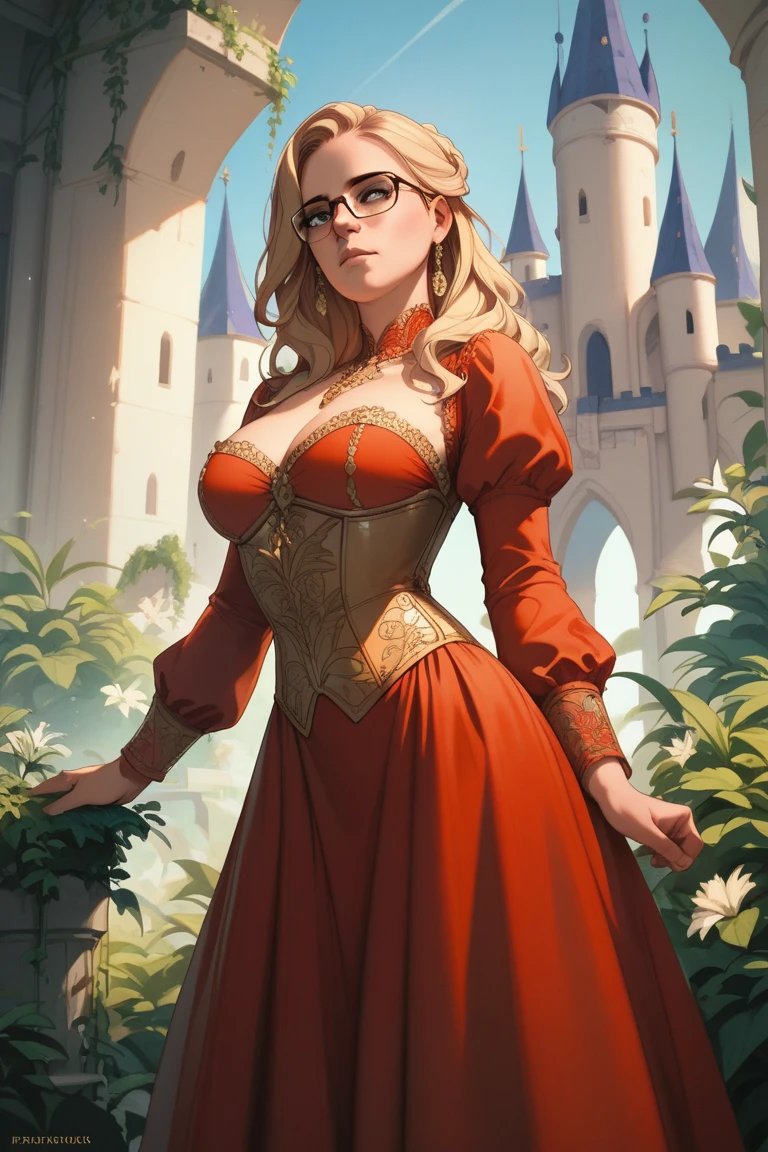 1woman, in a castle dungeon, holding glass of wine, seductive smirk,blushing, big breasts, wide hips, big ass, Anna Henrietta, nighttime