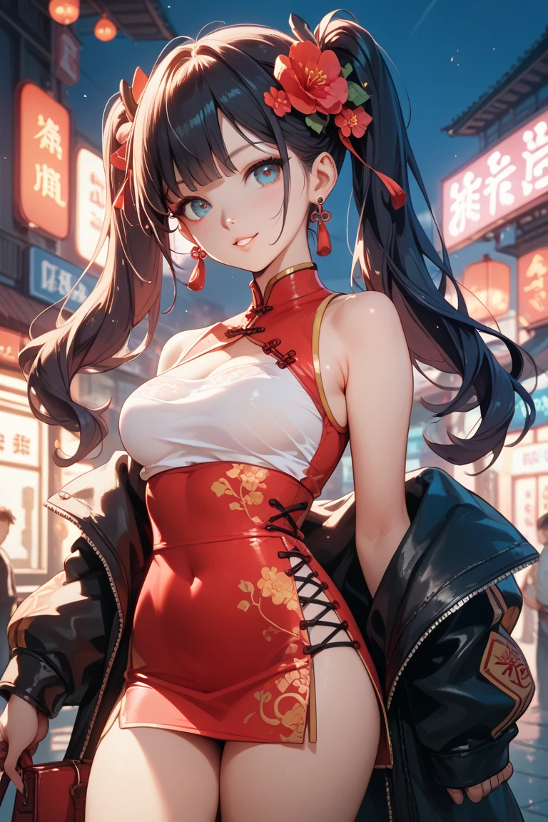 Second Dimension,China dress,naked,One leg up