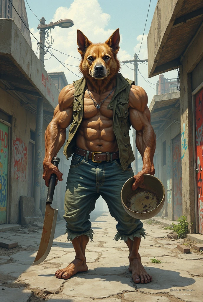 anthromusclor-000008 muscular dog viking on the world post apocalyptic <lora:anthromusclor-000008:1><lora:more_details:1.0>