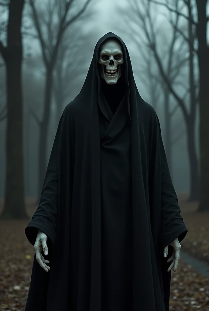 créature noir avec un masque terrifiant sur son visage