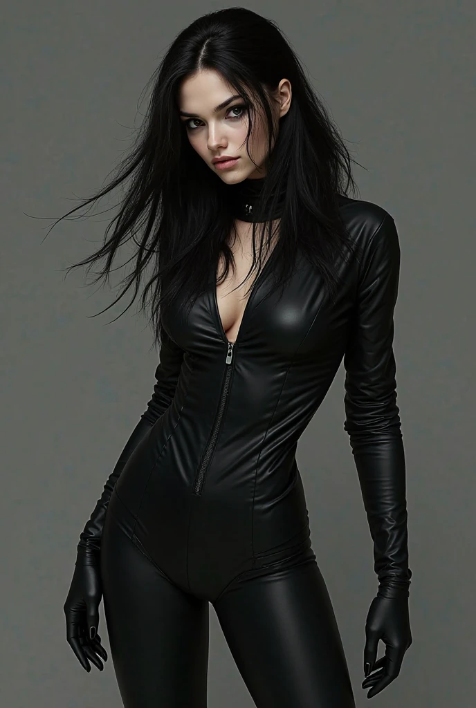 8K, Top Quality, Intricate Details, Ultra Detail, Ultra High Resolution, Masterpiece, ((close up shot)) ,  Slender, not Smile, (Makeup: 0.4), (Fluffy Blue Eyes: 1.21), blue Eyes,, ((full body)), 1girl, solo, 1 girl, (( full body)),  close-up shot, standing , , ((tall)), (((fit body))), (((slim face))), sharp face, sharp eyes, ((( black hair,  long hair ))),  (detailed face), sharp face, small lips, thin lips, holding gun, Holding a gunblade
 ((ripped outfit, torn outfit, futuristic top, futuristic pants, futuristic glove, futuristic boots )),  detailed face, detailed breast, , large breast, detail, , Beautiful girl with accentuated slender abs: 1.4, Six Pack Abs: 1.4, Bust Botox, Big, Perfect Body, detail leg, ), cyberpunk background,