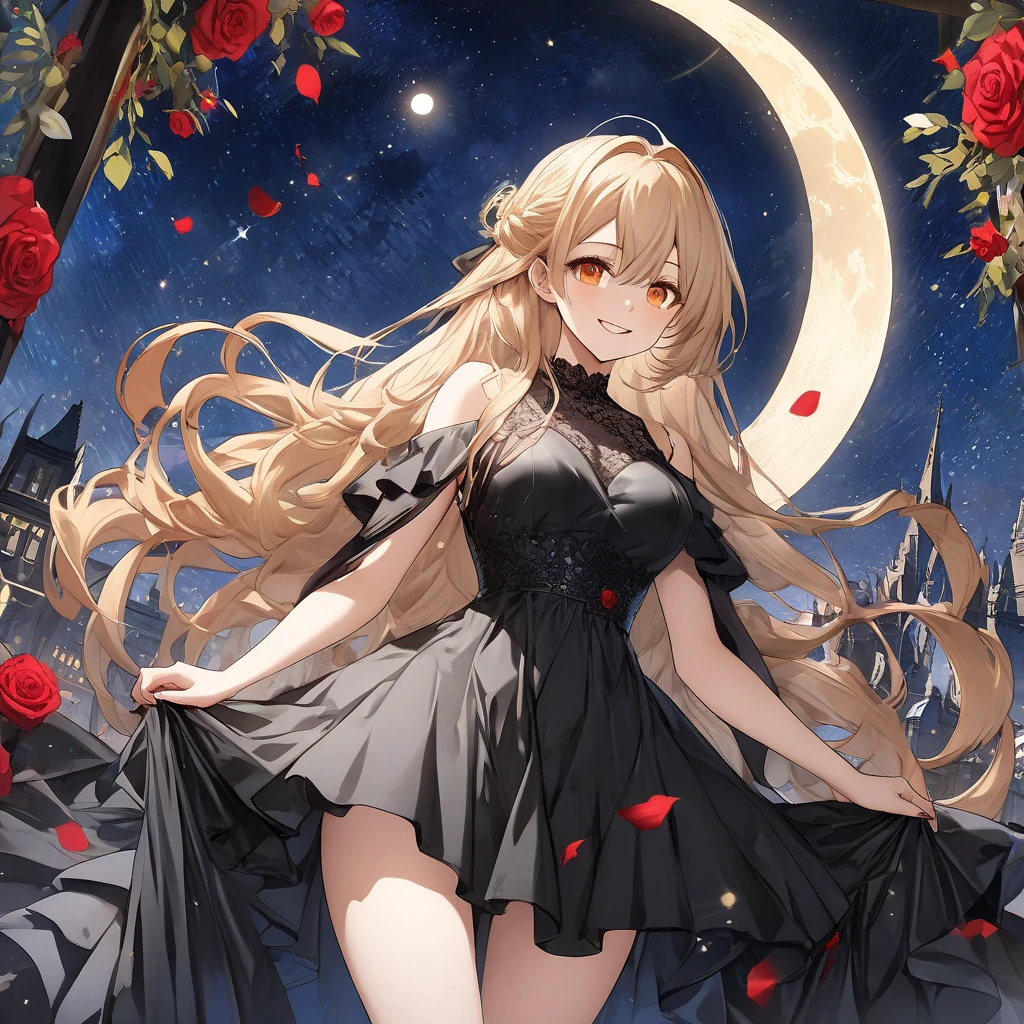 One girl, Saints Dancing on the Moon, Black Dress, Red High Heels