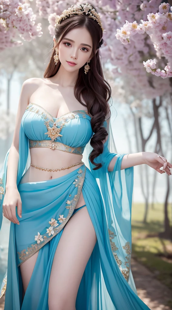 High-quality work,Realistic works,Super premium graphics,8K HD CG works,high quality graphics,High-definition and exquisite CG works,10x pixels,Ultra-fine details:1.1,Advanced technical details:1.1Realistic photo effects,Interior lighting effects:1.5,natural soft light:1.5. Light effect(Virtual light effects:1.8),ultra high resolution,shining dress,sliver long hair,silber hair,transparenthair,high detailed hair(Quality hair details:1.1)Clear eyes,Double eyelids look good,Sharp eye makeup, Create exquisite eyelash makeup, tthin eyebrows, Ultra-detailed eyes,a tall nose, lovely red lips, rosey cheeks, With delicate makeup on her face , pretty face, The face shape is perfectly proportioned,(Advanced facial details:1.1)8K, UHD, Masterpiece, extreme quality, 1 girl, good face, detailed eyes, very long hair, detailed lips, small breasts, detailed empress fantasy dress, cyan fantasy dress, ((glowing dress:1.5)), lace, (bare waist:1.5), flowing sardine, beautiful fantasy, fantasy empress, beautiful alluring Realistic art, shining skin, in the balcony, Realistic shadow, depth of field, ray tracing, god rays, bloom, bokeh effect, , Women's artwork,Dress full body video,Realism,Amazing Cleavage,My eyes are very bright today